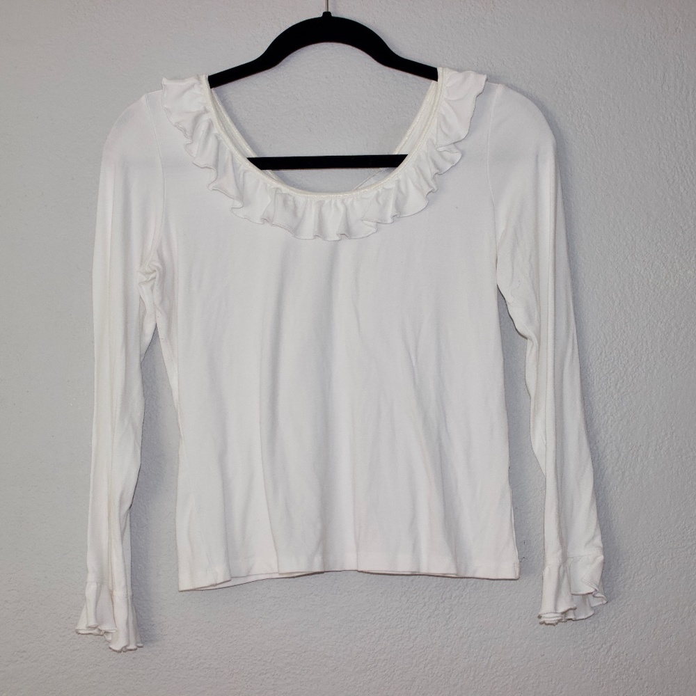 Harlow white shirt with ruffles
